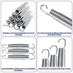 72 Pack Heavy Duty 5.5” Galvanized Steel Trampoline Springs with T Hook – Replac