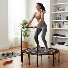 Lunai 42-Inch Octagonal Indoor Rebounder W/ Handle Compact Fitness Trampoline