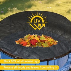 Trampoline Cover Black Round 90% Sunblock Shade Cloth 12FT Trampoline Top Sha…