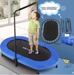 ANCHEER Indoor Trampoline for Kids, 56 Inch Foldable Mini Trampoline with 5-Leve