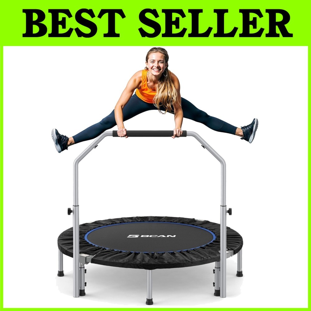 Fitness Rebounder with Adjustable Foam Handle, 330lbs Load