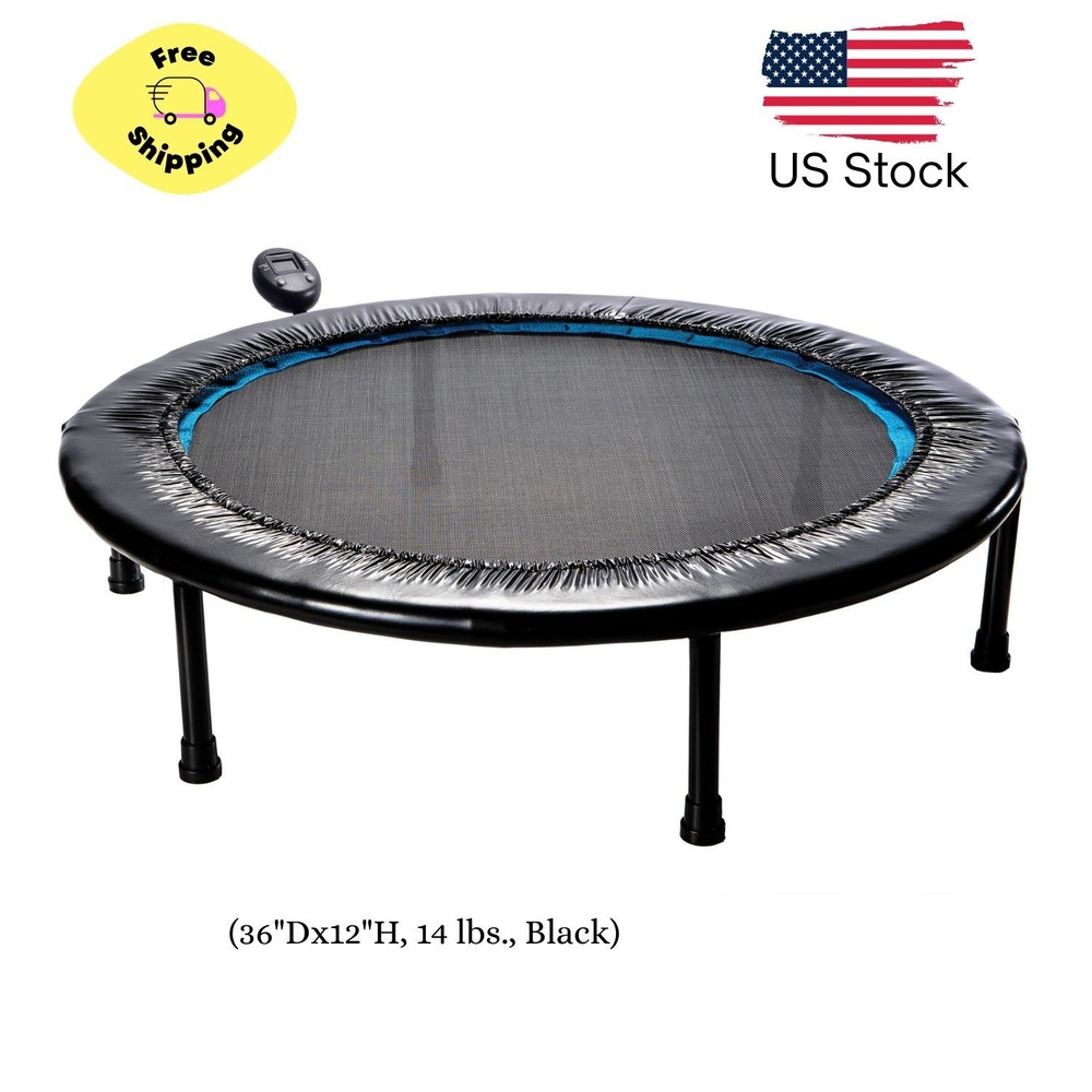 Circuit Trainer Trampoline with Steel Frame, Monitor and Adjustable Incline