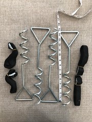 Universal Trampoline Anchor Kit Galvanized Steel Stakes Tie Down Straps New