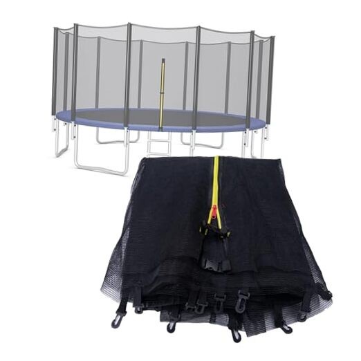 Trampoline Net Replacement Safety Enclosure Nets Protective 8FT 6Poles Black