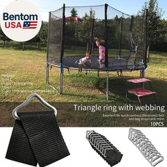 Trampoline Triangle Buckle, 10Pcs Triangle Rings, High Strength Metal for Replac