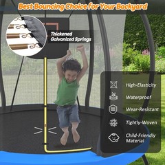 8ft 10ft Trampoline with Basketball Hoop & Ladder Outdoor Backyard Trampolines