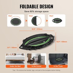 VEVOR 48″ Foldable Mini Fitness Trampoline Adults Exercise Rebounder with Handle