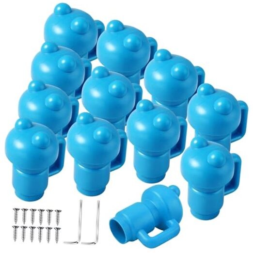 12 Pcs Trampoline Pole Caps Replacement 1.26 Incn, Enclosure Trampoline Blue