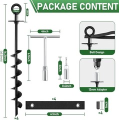 Ground Anchors Screw in – Heavy Duty Trampoline Anchors/Stakes for High Wind,…