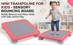 Red Mini Trampoline For Kids Sensory Trampoline Bouncing Board With Non Sli JHSI