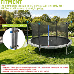 Trampoline Poles Replacement for Trampoline Legs up to 1.5″, Universal Trampolin