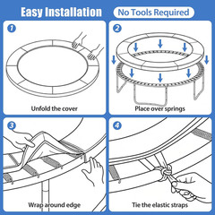 Trampoline Replacement Safety Pad, Spring Cover for 10Ft 12Ft 14Ft 15Ft Trampoli