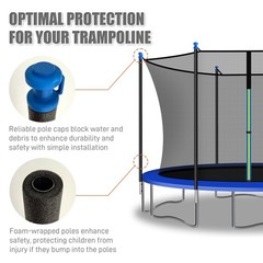 2PCS Universal Trampoline Replacement Poles Kit with Foam Sleeves & Caps, Fits 8