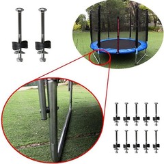 12PCS Galvanized Steel Trampoline Enclosure Pole Spacers & Screws Set