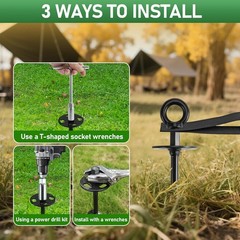 Ground Anchors Screw in – Heavy Duty Trampoline Anchors/Stakes for High Wind,…