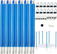 Universal Trampoline Replacement Enclosure Poles with Clamps & Caps, Fits 6ft