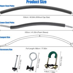 Trampoline Poles Replacement, Universal Trampoline Replacement Enclosure Pole…