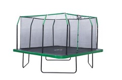 Large Square Gymnastics Trampoline Set & Enclosure Net Backyard Outdoor 12 16 Ft