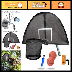 Trampoline Basketball Hoop Set – Lightweight Universal Board, 2 Mini Balls & Pum