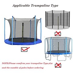 12FT /14FT /15FT Trampoline Replacement Safety Net for Round 15FT – 6 Poles