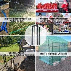 12 Inch Heavy Duty Trampolines Wind Stakes Garden Stakes U-Shaped High Wind S…