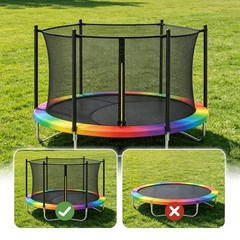 14 FT Trampoline Replacement Net for 6 Straight Poles: Safety Enclosure