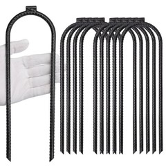 10″x3″ Trampoline U Shaped Rebar Stakes Heavy Duty Safety U Shaped Ground Anc…