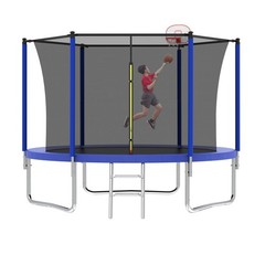 10ft Trampoline with Ladder Adults Kids Outdoor ASTM Approved Safety Trampolines