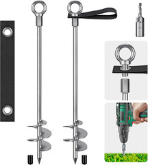 Insaga Fully Welded Ground Trampoline Anchors, 30” Spiral Mobile Home Anchors,