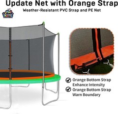 Breathable 12ft Round Trampoline Safety Net – Weather Resistant & Durable