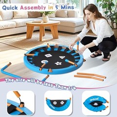 3FT Toddler Trampoline Adjustable Handlebar Foldable