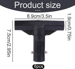 6Pcs T-Tube Connector for Trampoline Pole Covers, Black Plastic T-Connector Cap