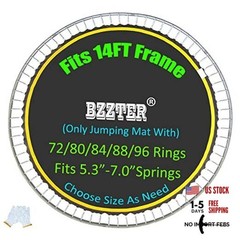 Trampoline Fits 14FT Steel Frame 88 V-Rings/150.8″ Diam/Fits 5.3″-5.7″Spring