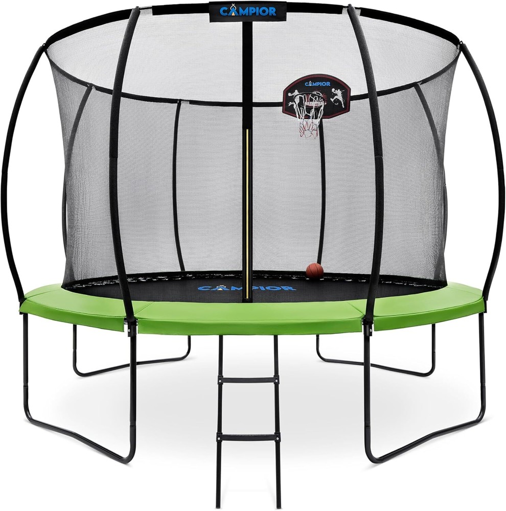 Pumpkin Trampoline with Basketball Hoop & Inner Enclosure – Safe, Durable