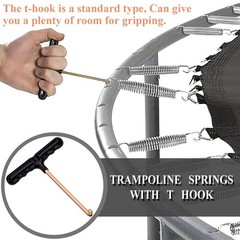 Heavy Duty 3.7″ Stainless Steel Trampoline Springs – 16pcs with T-Hook Tool