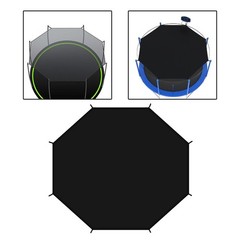 Trampoline Shade Cover, Black Easy to Install for 8 Poles Tearproof Trampolin…