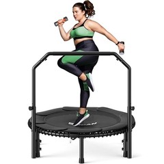 BT2 450/550LBS Mini Rebounder Trampoline for Adults with Bar, 40IN 40IN-BLACK