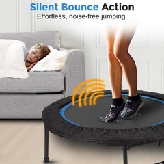 Foldable Mini Trampoline Fitness Rebounder Adjustable Handle Indoor Outdoor Gym