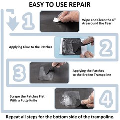 4×4 Inch Hareyou Trampoline Patch Repair Kit Square Mat Tear Hole