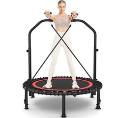 40″ Mini Trampoline with Upgraded Bungee Cords Adjustable Bar 450LBS Capacity US