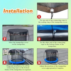 Trampoline Shade Cover 16FT Round Heavy Duty Trampoline Cover for Sun Protect…