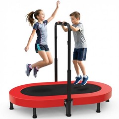40″/48″/56” Foldable Trampoline with Adjustable Handle Indoor/Outdoor Fitness