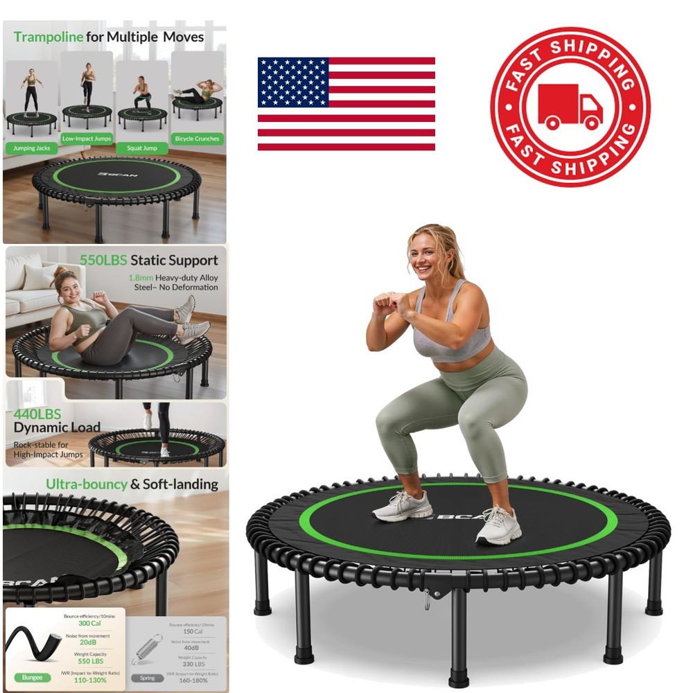 Portable 48 Inch Fitness Trampoline High Quality Bungee for Joint Protection