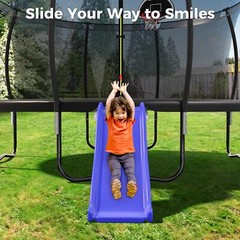 Lyromix Universal Plastic Trampoline Slide for 8-16FT Heavy Duty Outdoor Slide