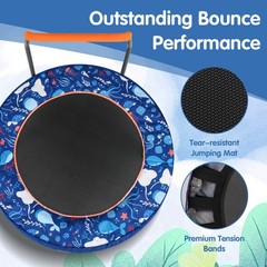 36″ Foldable Kid Trampoline w/ 20 LED Lights Foam Handlebar Padded Safety Cover
