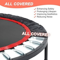 YESUNEED MINI EXERCISE TRAMPOLINE FOLDABLE FITNESS TRAMPOLINE 40″ BLACK/RED