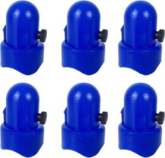 Durable 6-Piece Blue Trampoline Pole Caps with Easy Screw Installation