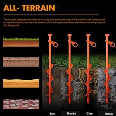 Zhengmy Giant Skeleton Accessories Ground Anchors Screw in, 12 Inch High Wind…