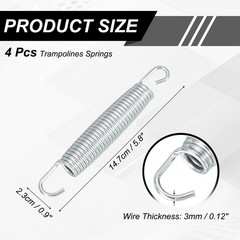 Trampolines Springs, 4Pcs & Carbon Steel & 5.8 Inch Rebounder Extension Spring