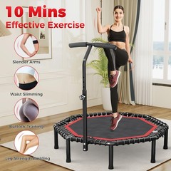 40″/48″ Portable Mini Trampoline for Adults – Bungee Cord Rebounder, Indoor/Outd